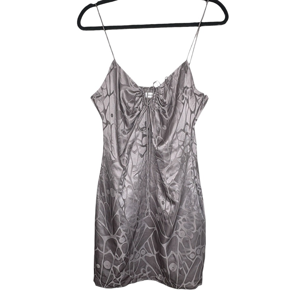 Anine Bing Papillon Silk Fairy Slip Dress L Butterfly Mini Going Out NYE Party